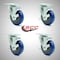 Service Caster 4 Inch SS Blue Polyurethane Swivel Top Plate Caster Set with Brake SCC SCC-SS20S414-PPUB-BLUE-TLB-4 - alternate 3